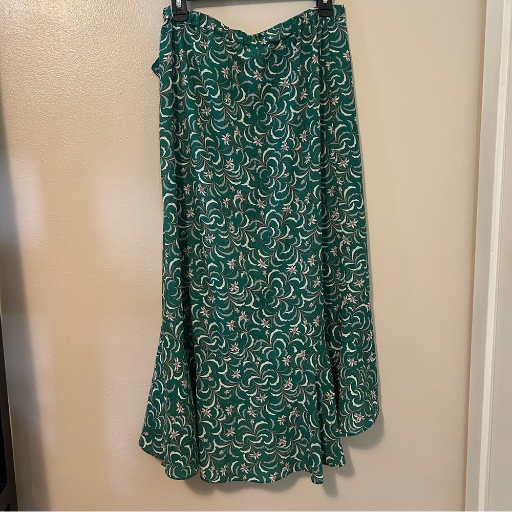 Max Studio Green Floral Maxi Wrap Skirt - Picture 4 of 6